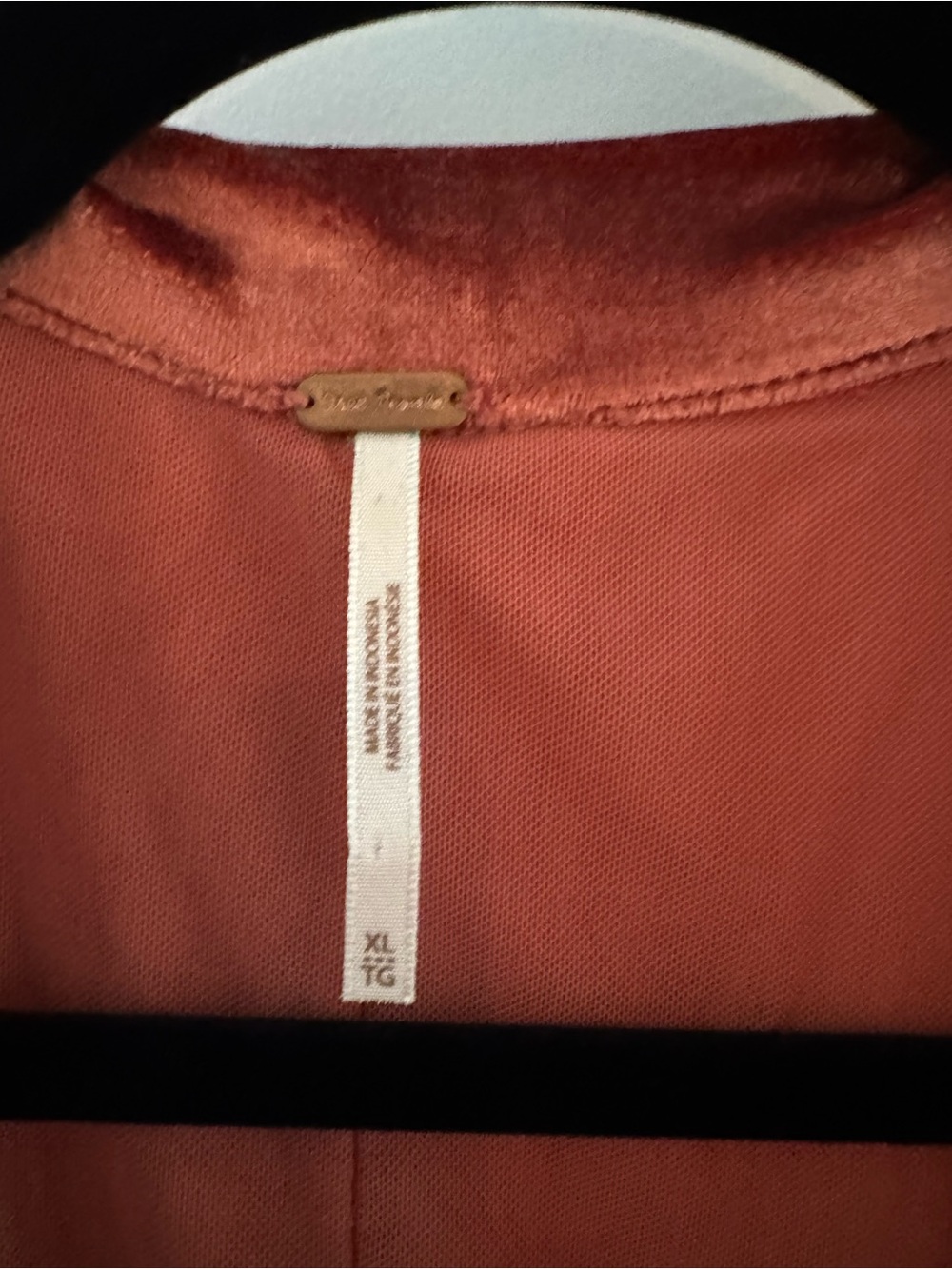Free People Rust Velvet Ruched Button-Front Mini Dress - Picture 4 of 5